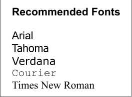 Recommended Fonts