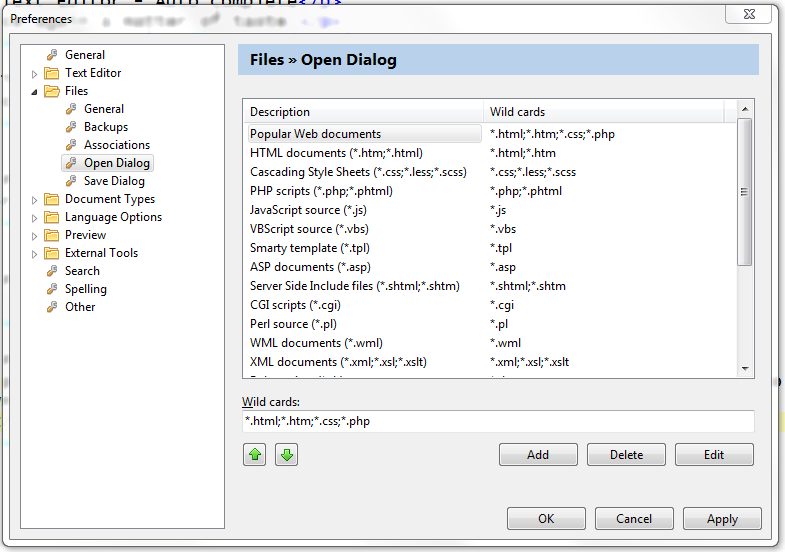 Files - Open Dialog