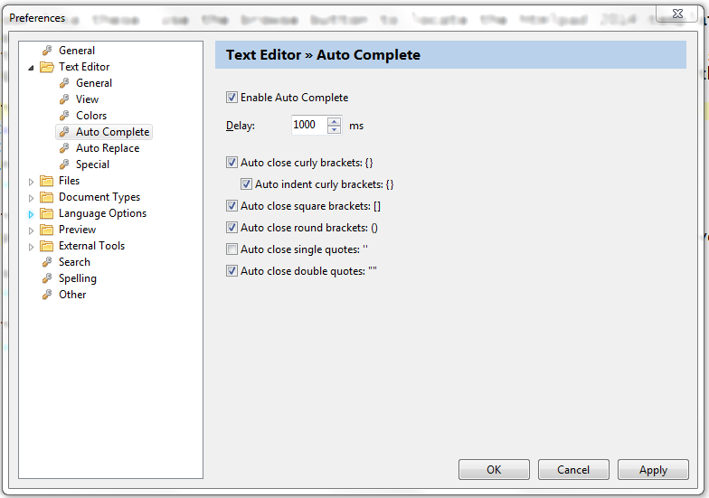 Text Editor - Auto complete